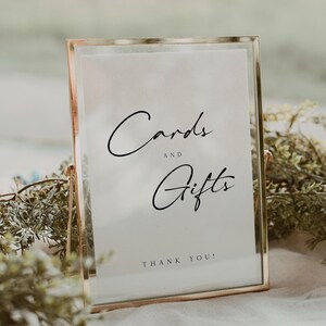 Modern Cards And Gifts Wedding Sign Template, Wedding Reception Cards And Gifts Sign, Tabletop Cards & Gifts Sign, Modern Wedding Sign
