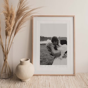 Bearbeitbare Hochzeitsfoto-Wandkunst-Vorlage, druckbares Hochzeitsfoto-Poster, Hochzeitsfoto-Andenken-Vorlage, DIY Hochzeitsjubiläumsgeschenk