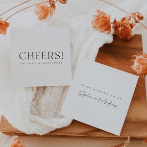 Plantilla minimalista de vales para bebidas de boda, descarga de plantillas modernas de vales para bebidas de boda, vales para bebidas imprimibles gratis, vales para bebidas de boda