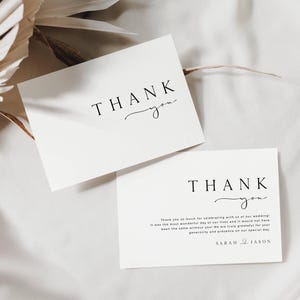 Modello di biglietto di ringraziamento per matrimonio SARAH, modello di biglietto di ringraziamento minimalista da scaricare, biglietto di ringraziamento stampabile, download immediato, modificabile