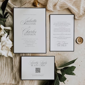 JULIETTE Timeless Elegant Wedding Invitation Suite – Editable & Printable Template, Canva Template