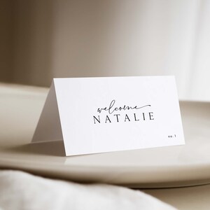 Minimal Modern Table Name Card Template Printable Wedding Etsy