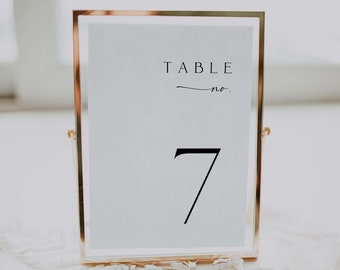 Modèle de numéro de table de mariage moderne minimal CLAIRE, téléchargement de Tamplate de numéro de table de mariage, modèle de signe de table de mariage, téléchargement immédiat