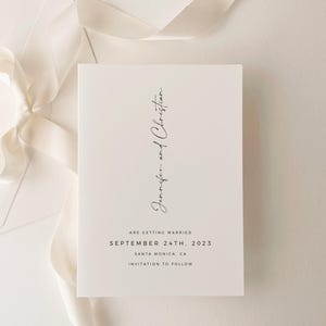 Descarga de plantilla minimalista moderna para guardar la fecha de boda, plantilla imprimible para guardar la fecha, tarjeta sencilla y moderna para guardar la fecha, descarga instantánea