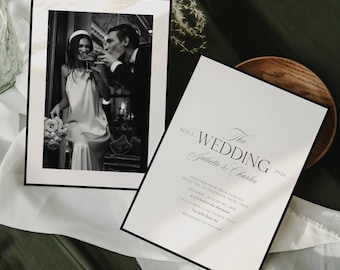 JULIETTE Timeless Elegant Wedding Invitation Template – Printable Editable Invite, Canva Template