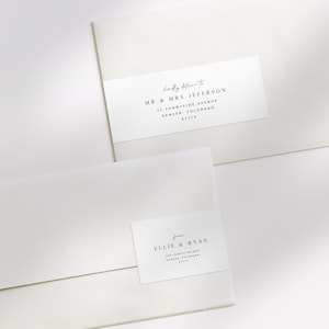 ELLIE Adressetikettenvorlage zum Ausdrucken, druckbare Etikettenvorlage für Umschläge, minimalistische, moderne Adressetikettenvorlage zum Herunterladen