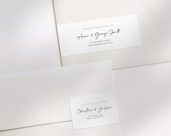 CHRISTINE Wraparound Address Label Template, Printable Label Template For Envelope, Minimal Modern Wedding Address Label Template Download