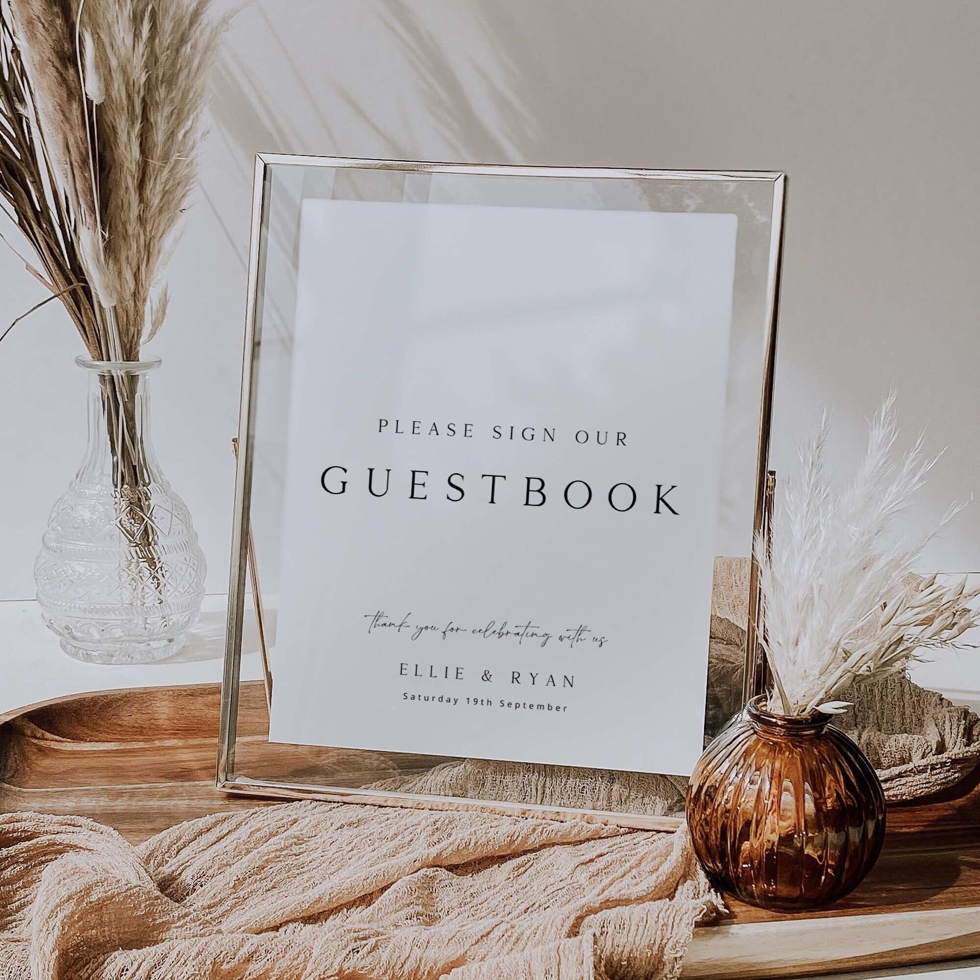 ELLIE Minimal Guestbook Sign Template, Guestbook Sign Template Download, Printable Wedding Guestbook Sign, Modern Minimalist Wedding Signage