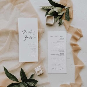 CHRISTINE Modern Elegant Wedding Invitation Bundle, DIY Minimal Large Wedding Kit, Modern Minimal Wedding Invitation Suite Template Bundle image 6