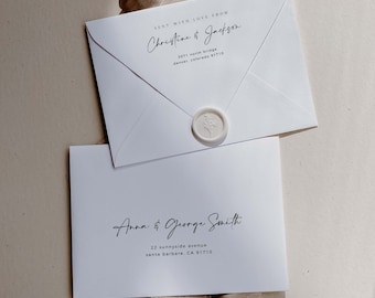 CHRISTINE Modern Elegant Envelope Address Template Download, Printable Envelope Address Template, Editable Minimal Wedding Envelope Address