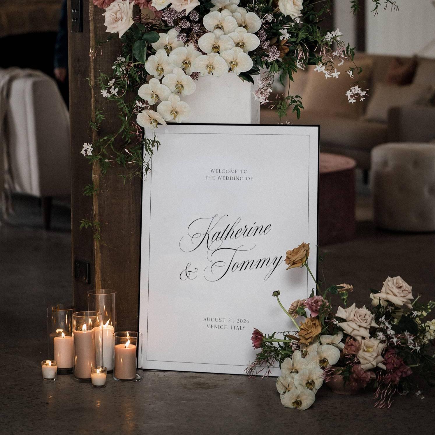 Old Money Wedding Welcome Sign Template, Printable Editable Ceremony ...