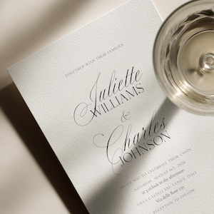 JULIETTE Timeless Elegant Wedding Invitation Template – Printable Editable Invite, Canva Template