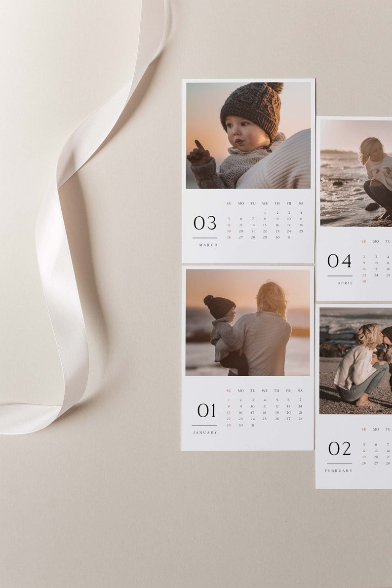 Photo Calendar Template 2024 5x7 Calendar Template 2024 Desk Etsy