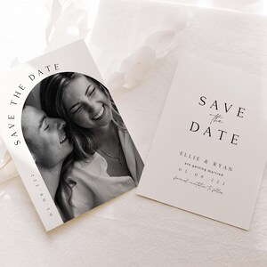 ELLIE Arch Save The Date Mit Fotovorlage, Minimal Arch Save The Date Karte, Modern Save The Date, Foto Save The Date, Instant Download