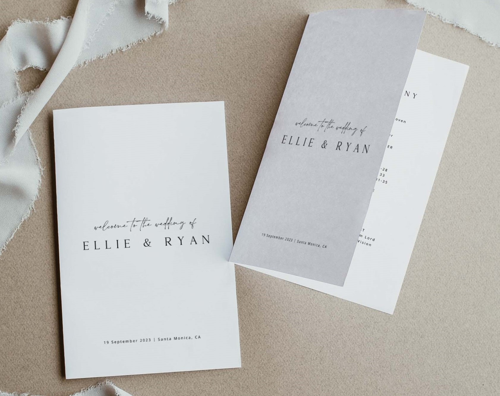ELLIE Minimal Booklet Wedding Program Template Modern Wedding - Etsy