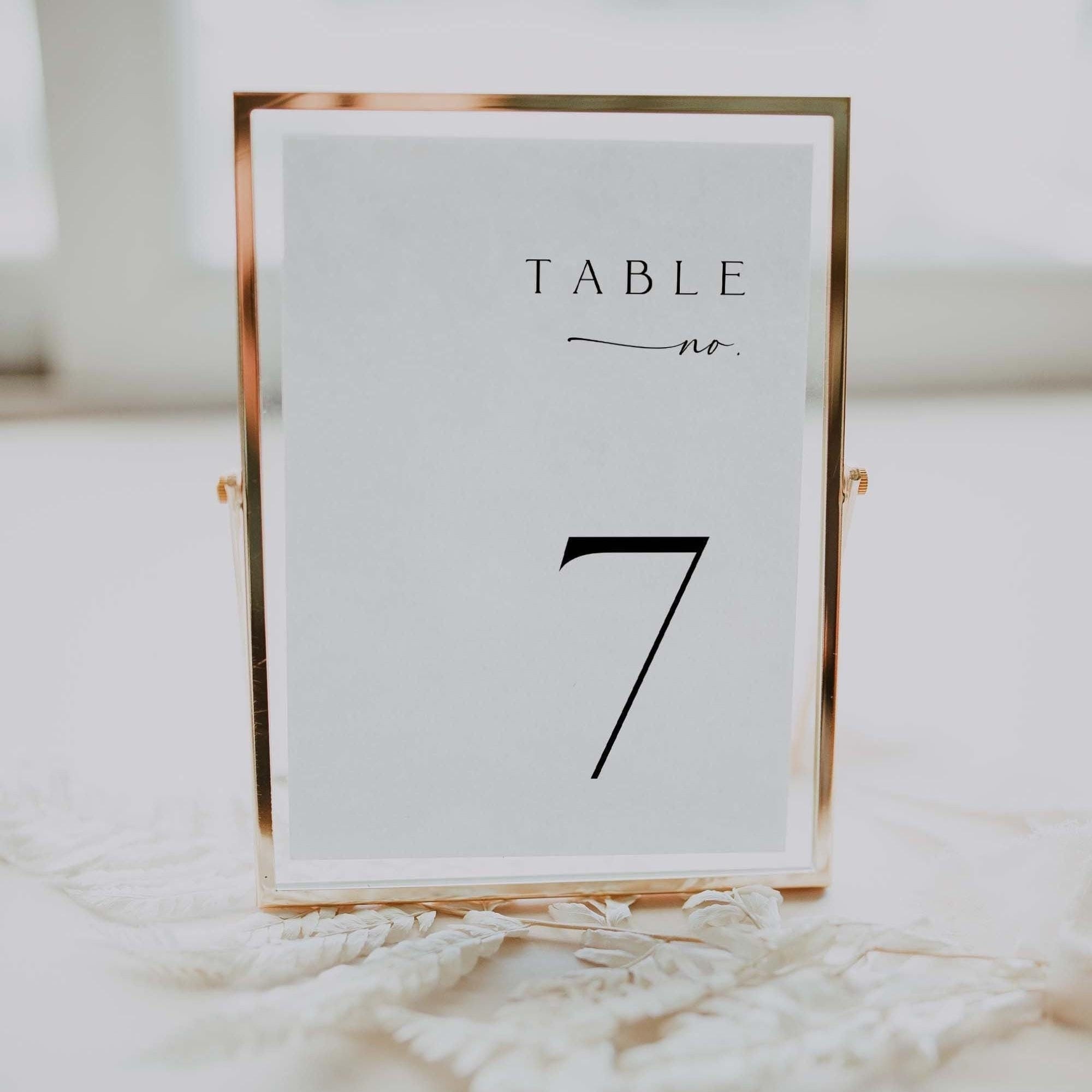 CLAIRE Minimal Modern Wedding Table Number Template, Wedding Table Number Tamplate Download, Wedding Table Sign Template, Instant Download