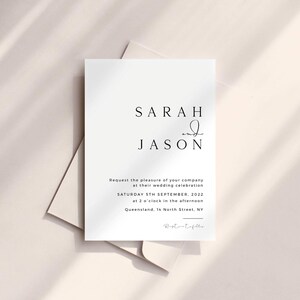 SARAH Classic Wedding Invitation Template Download, Elegant Weding Invitation Tamplate, Simple Wedding Invitation, Instant Download image 4