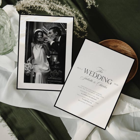 JULIETTE Timeless Elegant Wedding Invitation Template – Printable Editable Invite, Digital Download