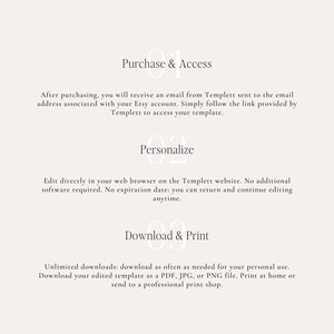 Beige Wedding Invitation Suite Template, Boho Minimalist Wedding Invitation Template, Wedding Invitation With Rsvp, Editable Invitation Set image 10