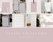 CELINE Dusty Rose Wedding Reception Bundle, Printable Wedding Signs Template Download, Modern Dusty Rose Wedding Signage, Fully Editable