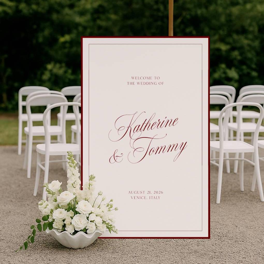 Old Money Wedding Welcome Sign Template, Printable Ceremony Sign ...