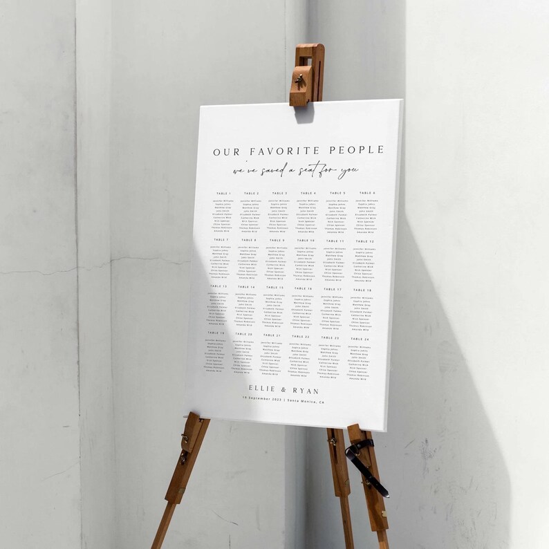 ELLIE Minimal Modern Wedding Reception Bundle Template, Printable Wedding Signs Template Download, Modern Wedding Signage, Fully Editable image 3