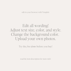 Beige Wedding Invitation Suite Template, Boho Minimalist Wedding Invitation Template, Wedding Invitation With Rsvp, Editable Invitation Set image 9