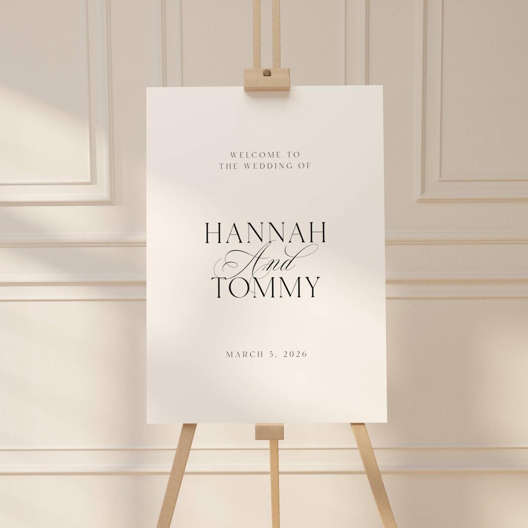 Minimalist Modern Wedding Welcome Sign Template, Elegant Wedding ...