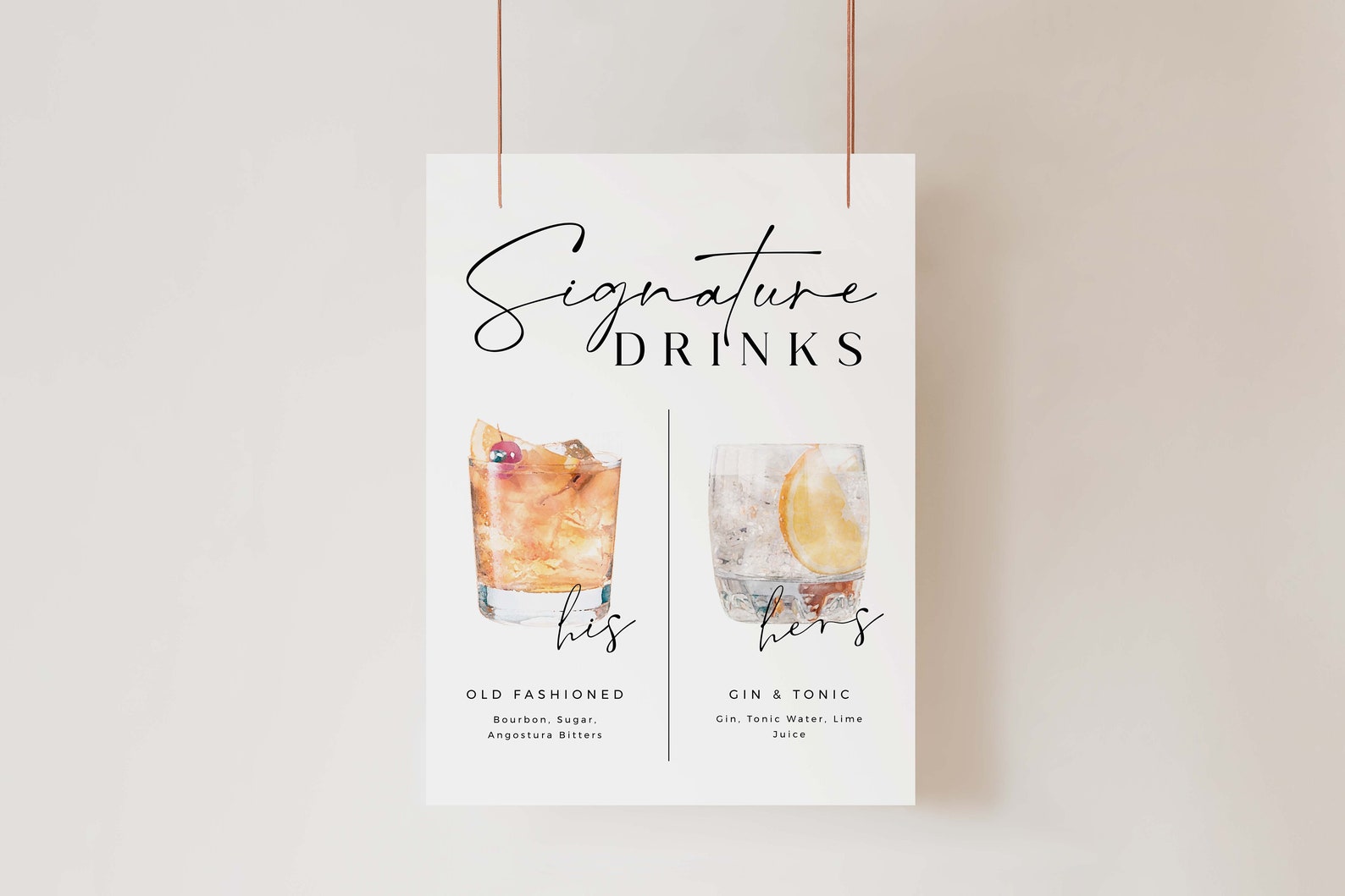 Printable Signature Drinks Sign Template Download Wedding - Etsy