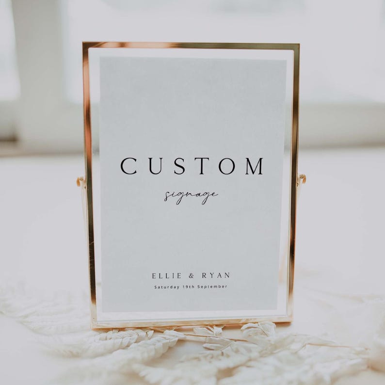 ELLIE Minimal Modern Wedding Reception Bundle Template, Printable Wedding Signs Template Download, Modern Wedding Signage, Fully Editable image 7