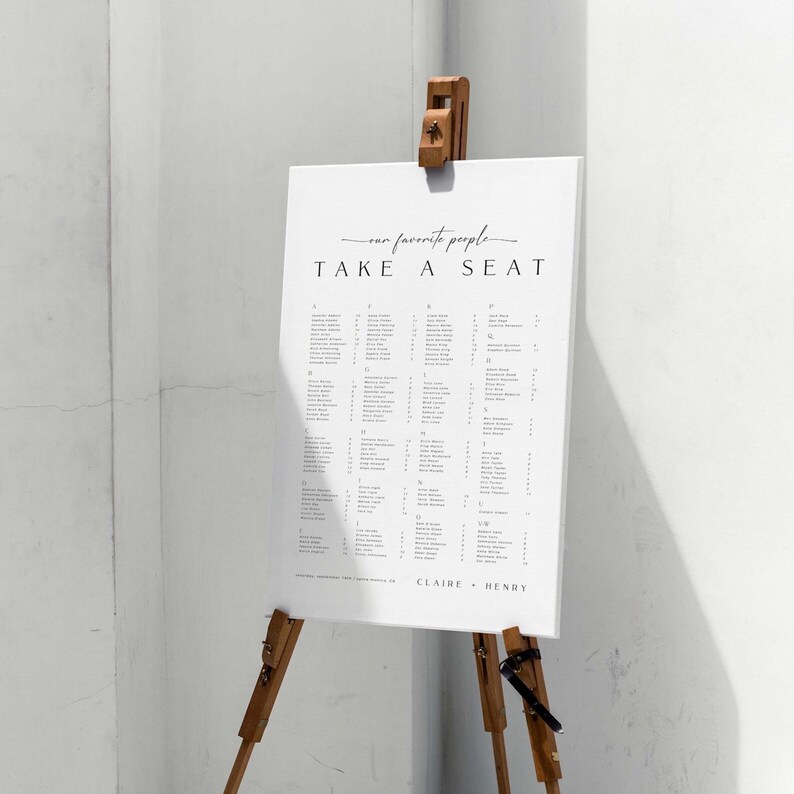 CLAIRE Minimal Wedding Reception Bundle, Printable Wedding Signs Template Download, Modern Wedding Signage, Fully Editable Instant Download image 3