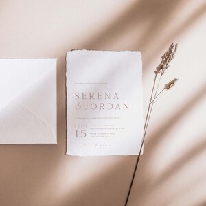 Beige Wedding Invitation Suite Template, Boho Minimalist Wedding Invitation Template, Wedding Invitation With Rsvp, Editable Invitation Set image 7