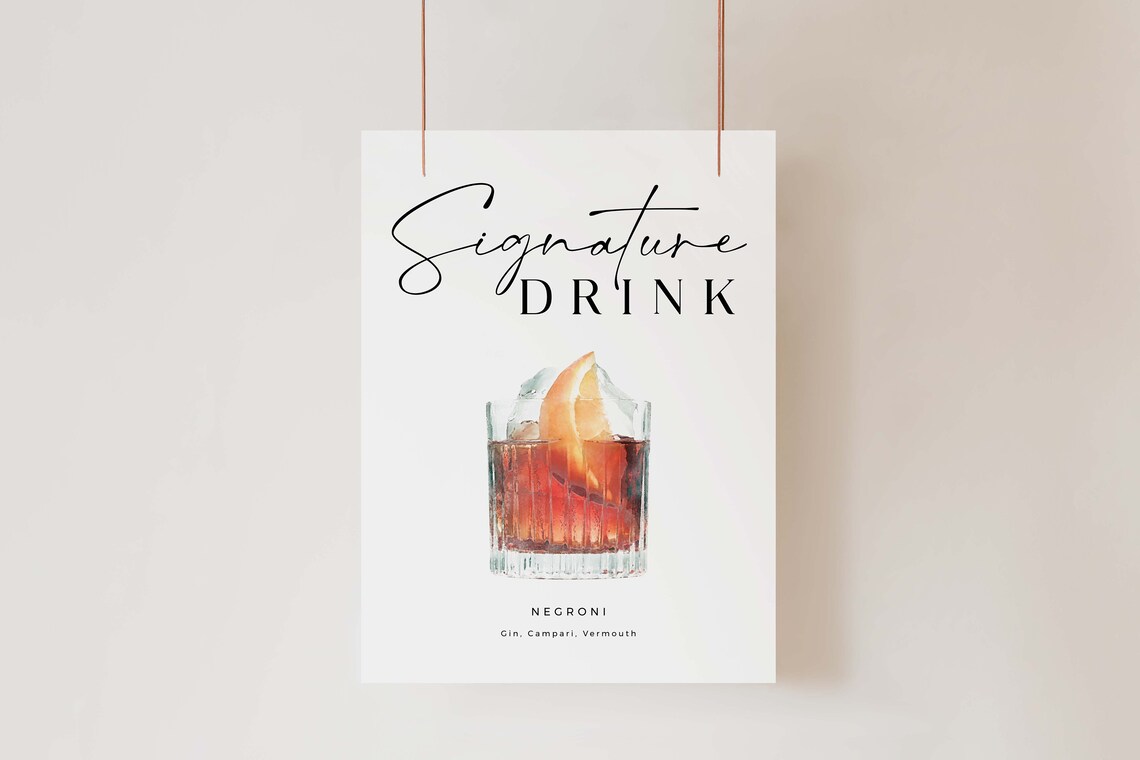 Printable Signature Drink Sign Template Download Wedding - Etsy