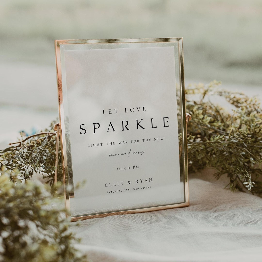 ELLIE Minimal Sparkler Send off Sign Template Download, Printable ...