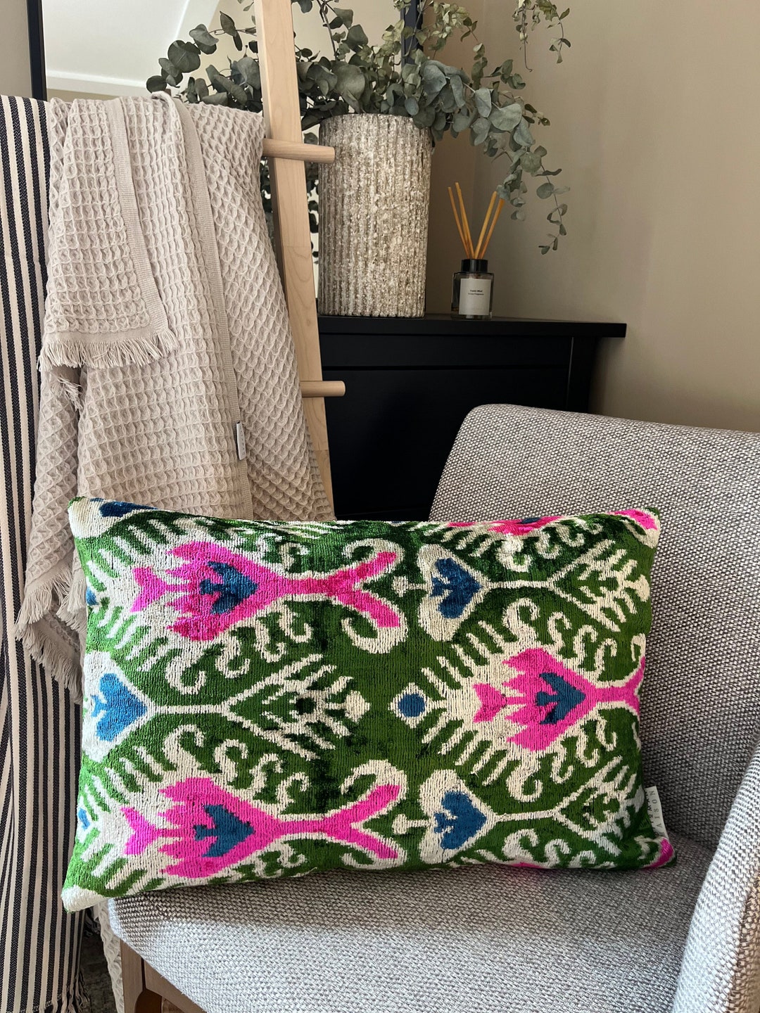 Funda De Almohada De Diseño De Pavo Real Azul Y Verde, Funda De