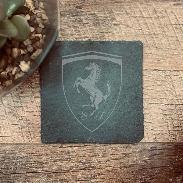 F1 Ferrari Slate Coaster | CNC Engraved | Formula One F1 Gift | Motorsport Gift | Racing Coaster | F1 Team |