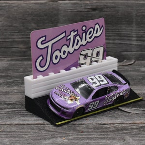 1:64 Diecast and Card/Sticker Track Display Stand 3D Printed Fits One 1 64 Model and One Card/Sticker For Authentics Diecast