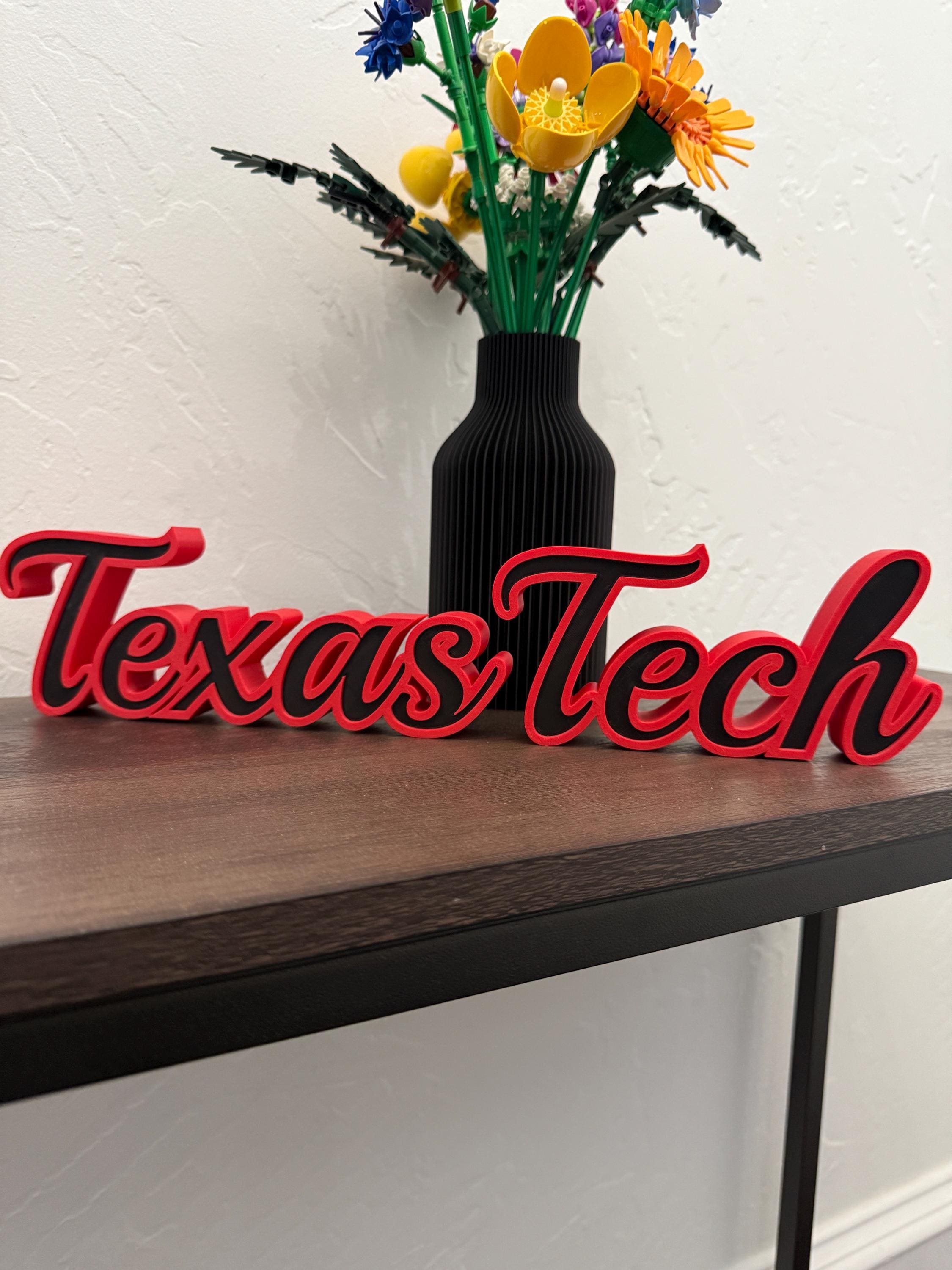 Texas Tech Sign: 3D Printed Shelf Decor - Spirit Colors - Etsy