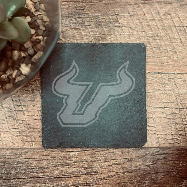 University of South Florida Coaster | USF Bulls | CNC Engraved | Fan Gift | Student Gift | Dorm Room Decoration | Housewarming Gift