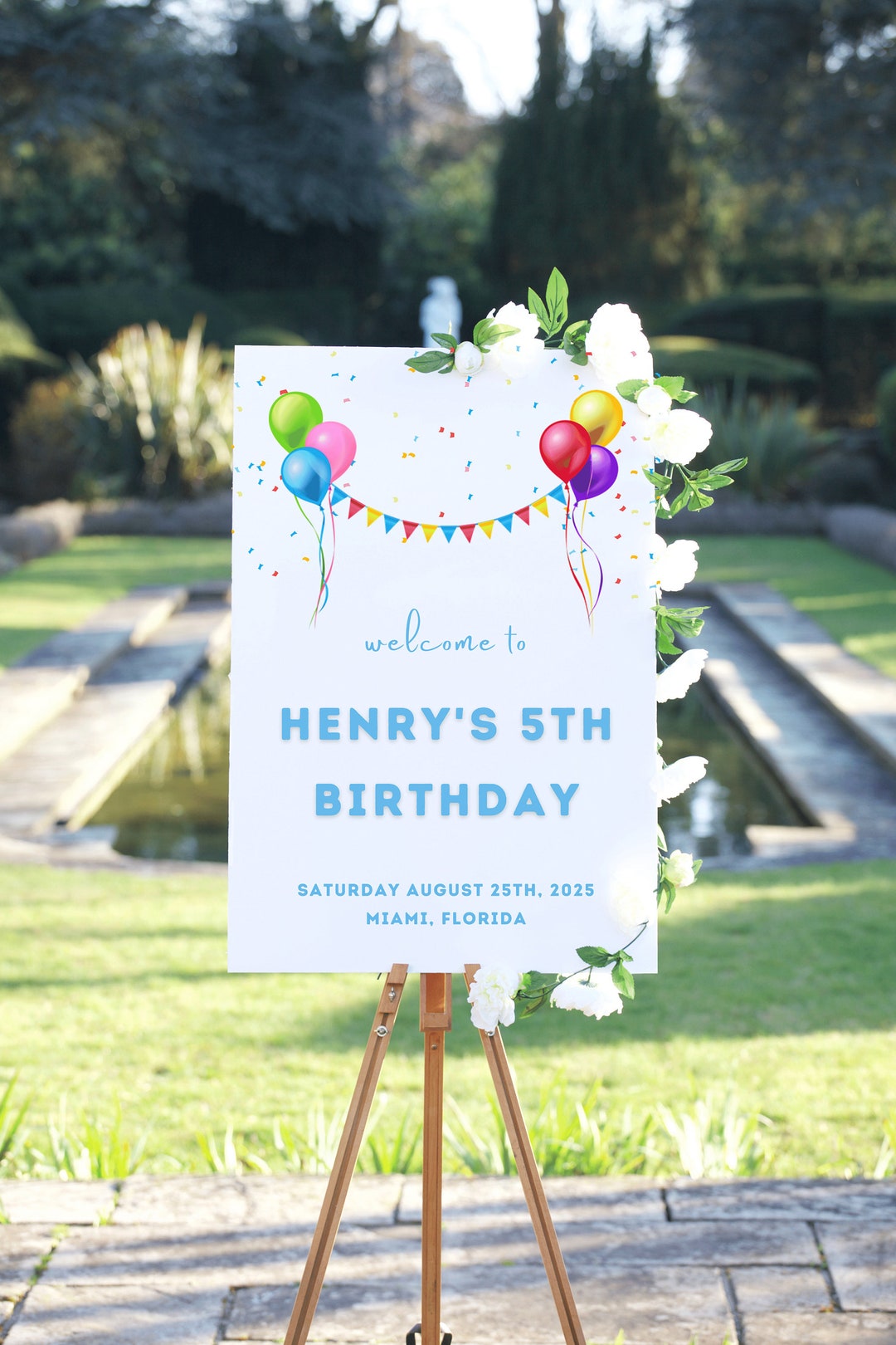 Custom Birthday Sign, DIY Birthday Sign Template, Editable, Unisex