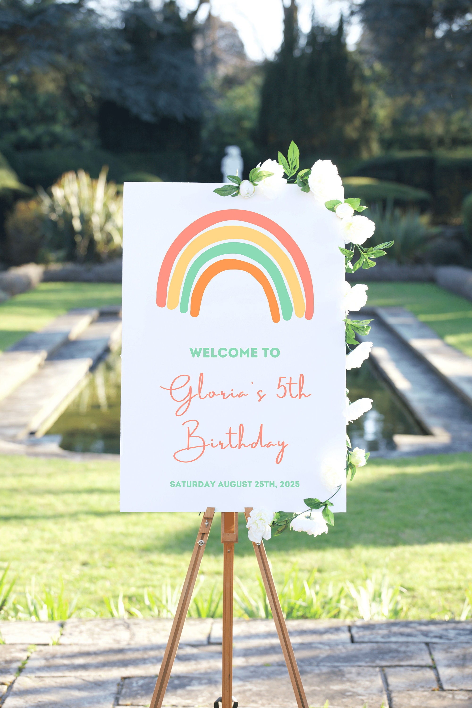 Rainbow Party Welcome Sign  Uniquely Designed & Easily