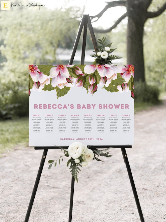 Baby Shower Seating Plan Custom Seating Chart Template Etsy