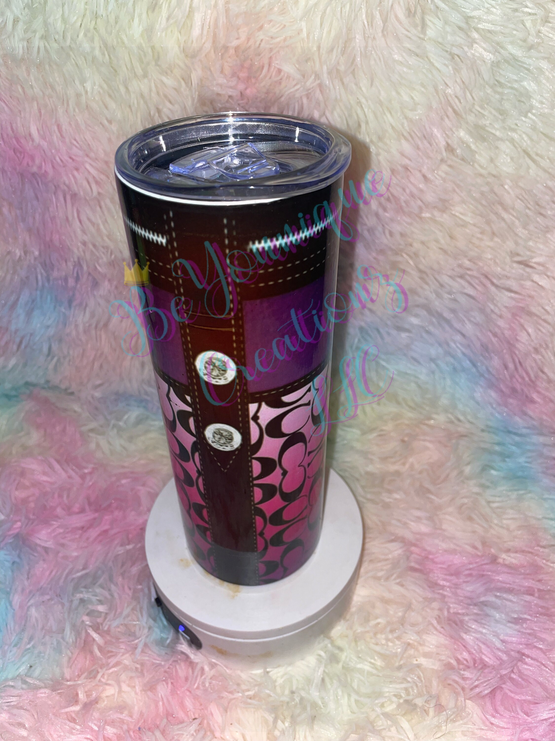 20oz Designer Tumbler With Chain Etsy