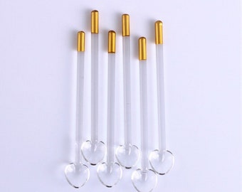 Handmade Glass Tea Coffee Spoon, Gold Colour 6 Pieces