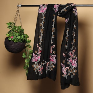 Black Shawl, Pure Cashmere Pashmina, Kashmiri Shawl, handmade shawl, luxury gifts, graduation gifts, wedding gifts, bridal gifts, gifts