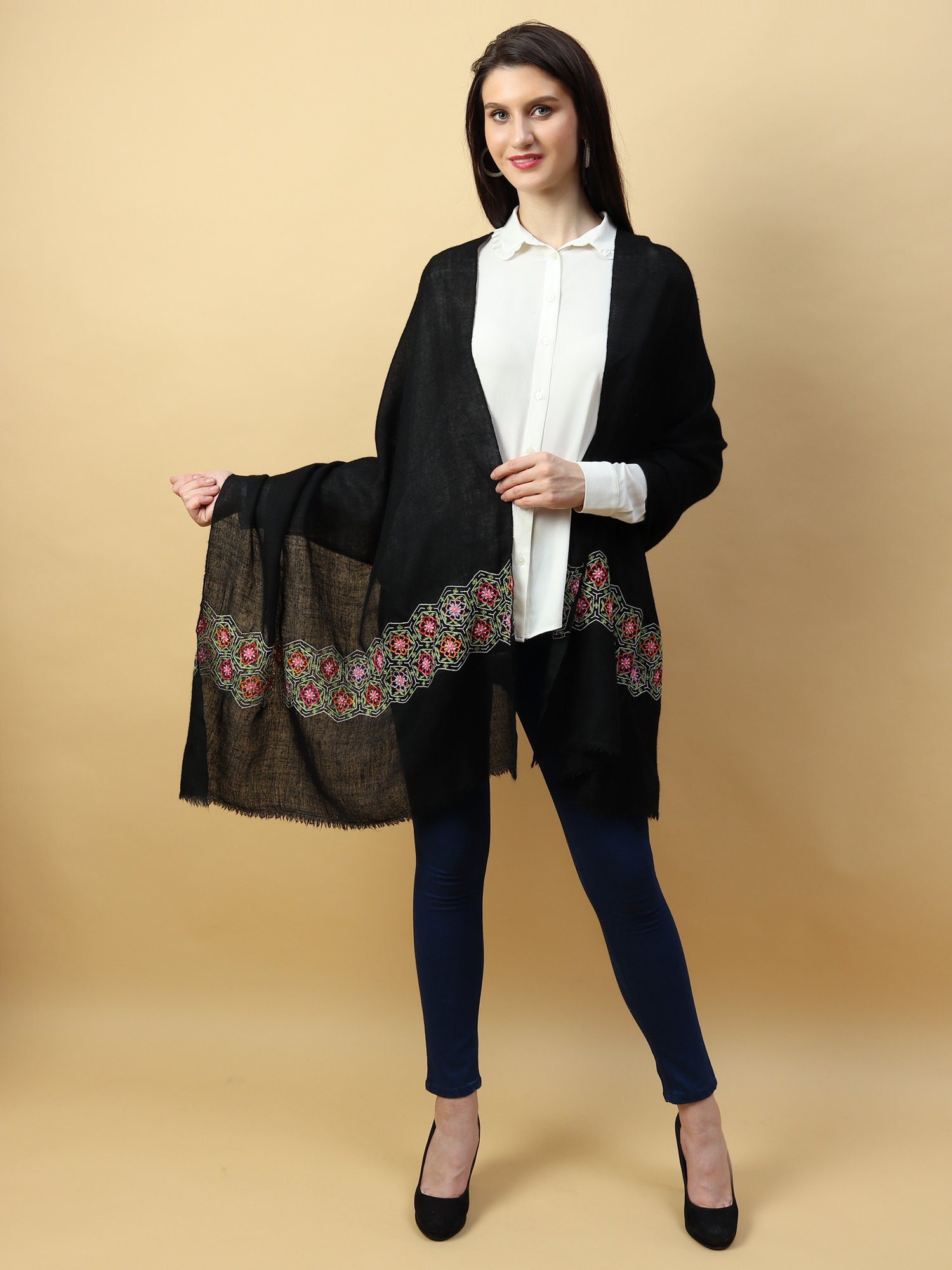 large black pashmina shawl