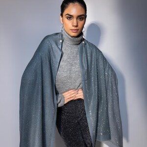 Grey Shawl with Swarovski Design