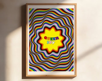 Queer Joy Poster - LGBTQIA+ Art print for wall decoration.