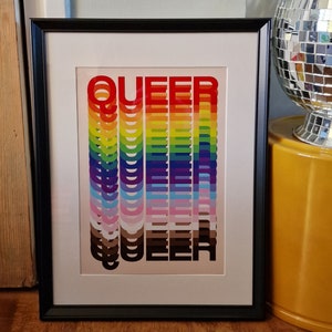 Queer Rainbow Poster LGBTQIA Art print for wall decoration. image 6