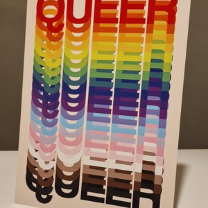 Queer Rainbow Poster LGBTQIA Art print for wall decoration. image 8